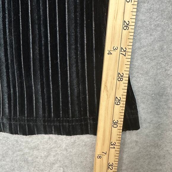 Wild Fable Pants WMNS S Black Velvet Velour Pleated High Waist Flared Pull On - Picture 10 of 11